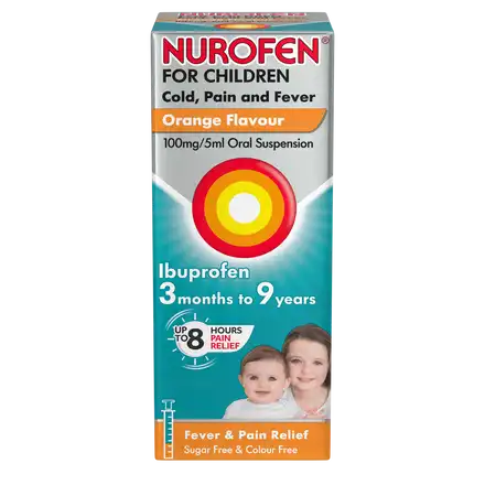 Nurofen for Children Pain & Fever Orange Flavour 100mg/5ml Oral Suspension 100ml