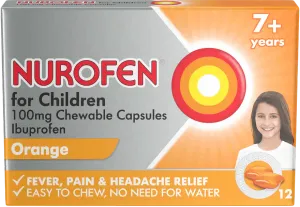 Nurofen for Children 100mg Chewable Capsules – Orange 7+ Years