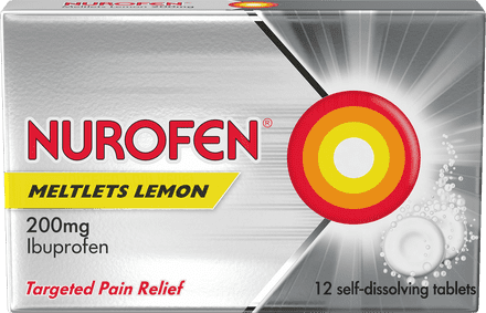 Nurofen Meltlets Self-Dissolving Tablets Lemon 200mg  x12 