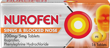 Nurofen Sinus & Blocked Nose 200mg/5mg Tablets x16