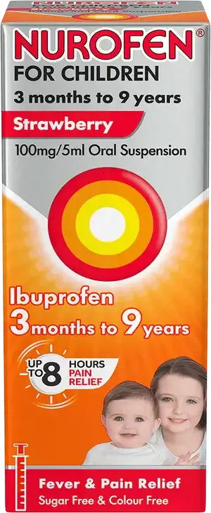 Nurofen for Children 3 months to 9 years – Strawberry 100mg/5ml Oral Suspension