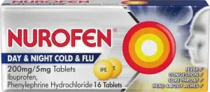 Nurofen Day & Night Cold & Flu 200mg/5mg Tablets