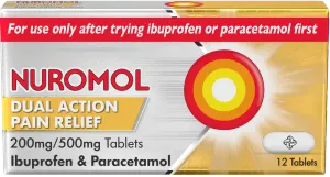 Nuromol Dual Action Pain Relief 200mg/500mg 12 Tablets