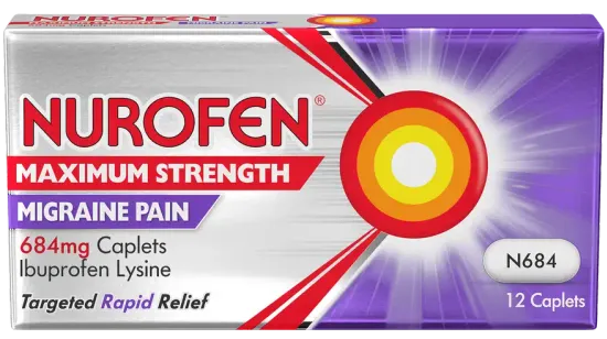 Nurofen Max Strength Migraine Pain 684mg Caplets