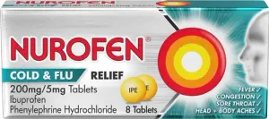 Nurofen Cold & Flu Relief 200mg/5mg 8 Tablets